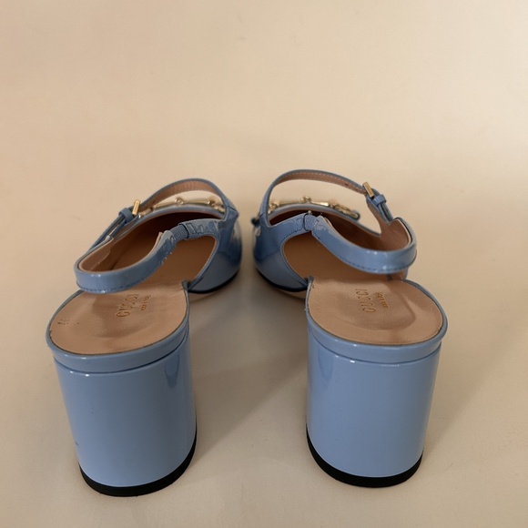 GUCCI Women's Horsebit Mary Jane Pumps Blue Patent Leather Size 8.5 NIB - Picture 6 of 10